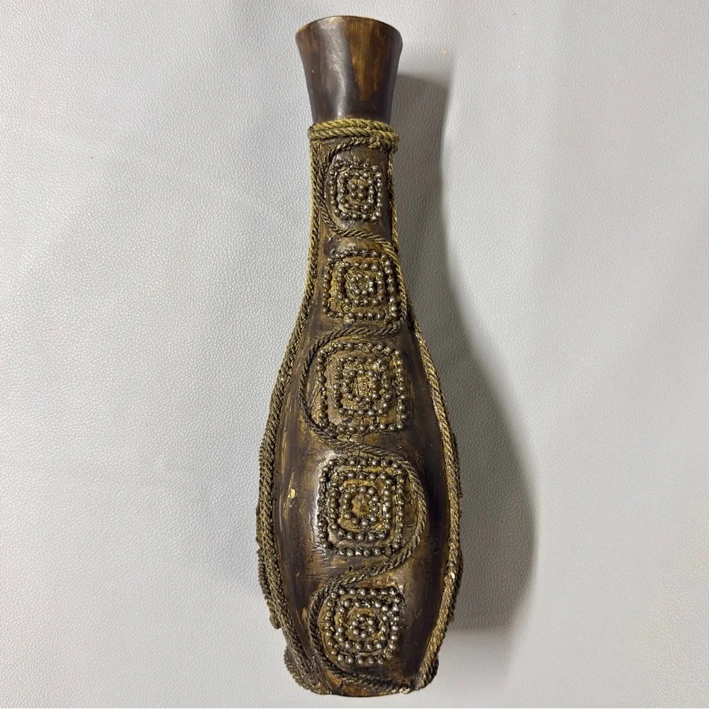 Carved Wooden Decorative Vase